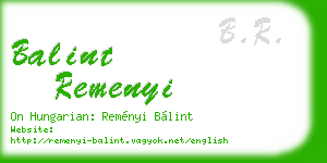 balint remenyi business card