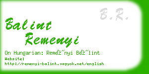 balint remenyi business card